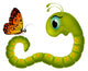 Cartoony Caterpillar Looking Butterfly Wall Decal