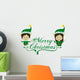 Green Christmas Elves Wall Decal