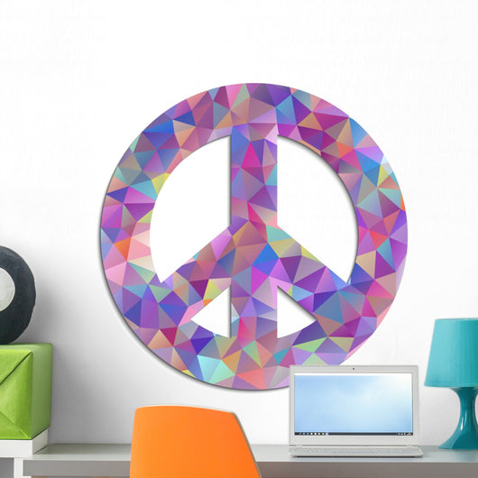 Peace Symbol White Wall Decal Design 1