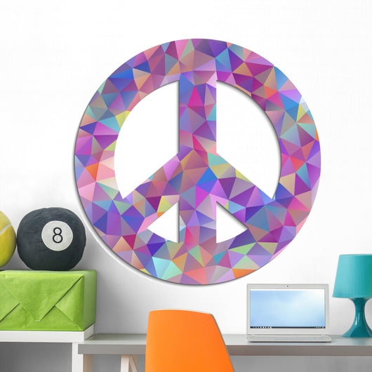 Peace Symbol White Wall Decal Design 1