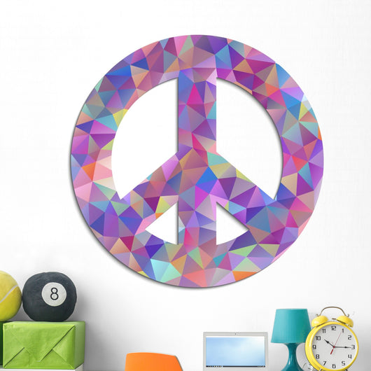 Peace Symbol White Wall Decal Design 1