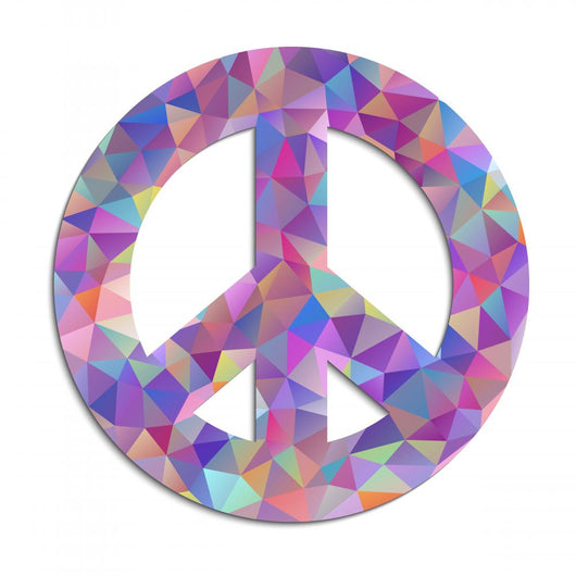 Peace Symbol White Wall Decal Design 1