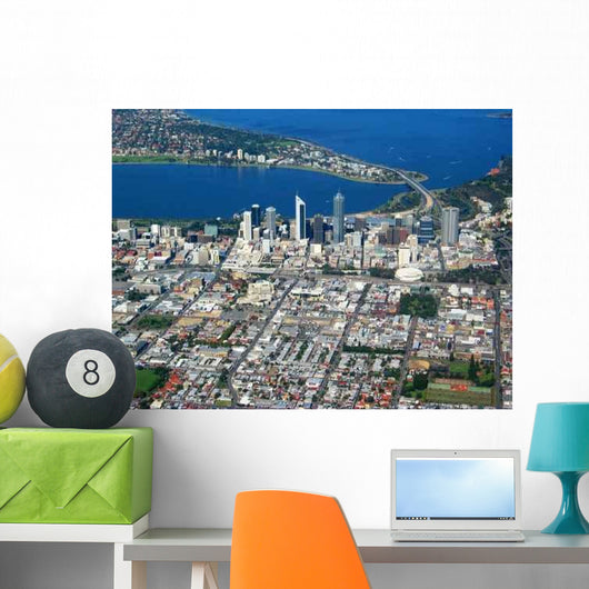 Perth City Aerial 4 Wall Decal