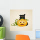 Cat and Pumpkin Wall Decal