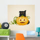 Cat and Pumpkin Wall Decal