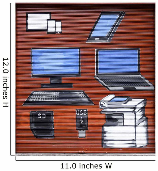 Metal Door Covered Graffiti Wall Decal