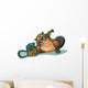 Cute Beaver Starting Chainsaw Wall Decal
