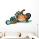 Cute Beaver Starting Chainsaw Wall Decal