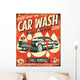 Retro Car Wash Sign Wall Decal