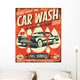 Retro Car Wash Sign Wall Decal
