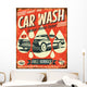 Retro Car Wash Sign Wall Decal
