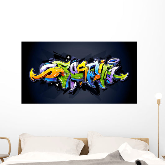 Bright Graffiti Lettering Wall Decal