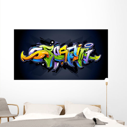 Bright Graffiti Lettering Wall Decal
