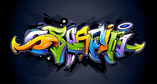 Bright Graffiti Lettering Wall Decal