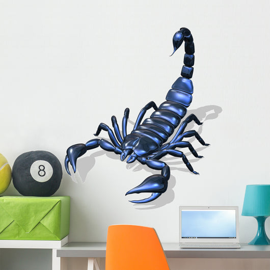 Blue Metallic Scorpion Wall Decal