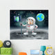 Cartoon Astronaut Moon Wall Decal