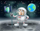 Cartoon Astronaut Moon Wall Decal