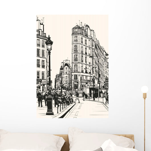 Old Paris near Saint Wall Decal