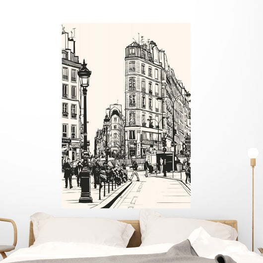 Old Paris near Saint Wall Decal