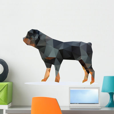 Rottweiler Vector Wall Decal shown on a wall