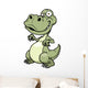 Vector Illustration Cartoon Dinosaur Wall Decal Design 5