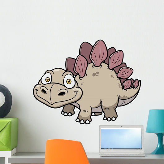Vector Illustration Cartoon Dinosaur Wall Decal Design 4