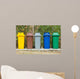 Five Color Garbage Bins Wall Decal