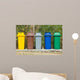 Five Color Garbage Bins Wall Decal