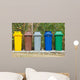 Five Color Garbage Bins Wall Decal