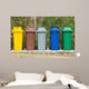 Five Color Garbage Bins Wall Decal