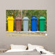 Five Color Garbage Bins Wall Decal