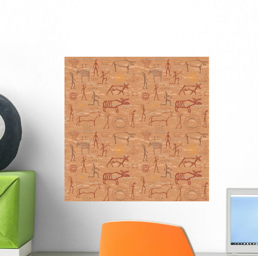 Seamless Pattern Style Rock Wall Decal