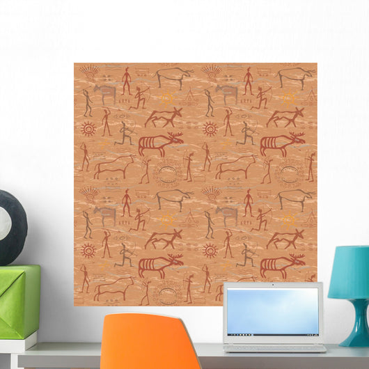 Seamless Pattern Style Rock Wall Decal
