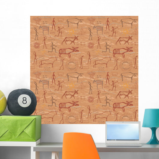 Seamless Pattern Style Rock Wall Decal