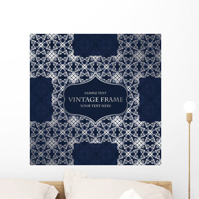 Vintage Card or Invitation Wall Decal shown on a wall
