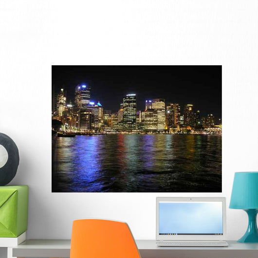 Sydney Skyline Von Nacht Wall Decal