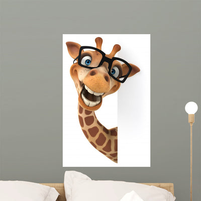 Giraffe Wall Decal Design 2 shown on a wall