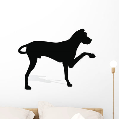 Stock Vector Dog Silhouette Wall Decal Design 2 shown on a wall