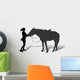 Vector Silhouette Girl and Wall Decal