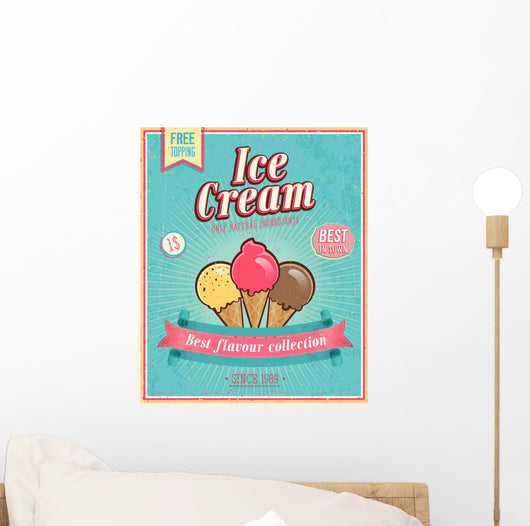 Vintage Ice Cream Poster Wall Decal