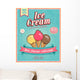 Vintage Ice Cream Poster Wall Decal