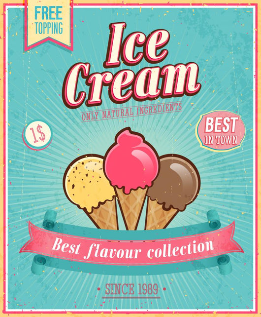 Vintage Ice Cream Poster Wall Decal