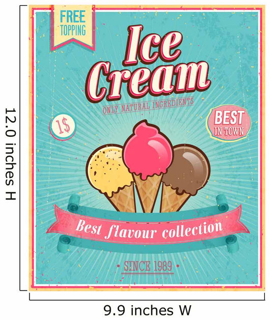 Vintage Ice Cream Poster Wall Decal