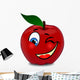 Red Apple Winks Eye Wall Decal