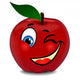 Red Apple Winks Eye Wall Decal