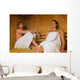 Happy Couple Relaxing Sauna Wall Decal