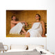 Happy Couple Relaxing Sauna Wall Decal
