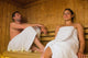 Happy Couple Relaxing Sauna Wall Decal