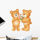 Teddy Bear Offering Flowers Wall Decal
