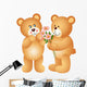 Teddy Bear Offering Flowers Wall Decal